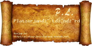 Platzerjanó Lénárd névjegykártya